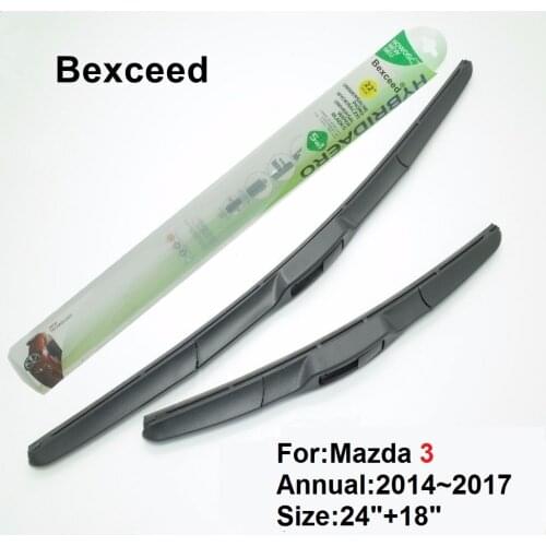 Hybrid Wiper Blade for Mazda 3 Bexceed Car Windshield Windscreen 24"+18" 2014 2015 2016 2017