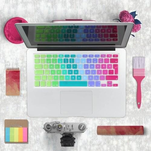 Gradient Keyboard Cover Skin for Turkey MacBook Air 13 Pro 13 15 Retina Silicone Turkish Euro Enter Keyboard Stickers