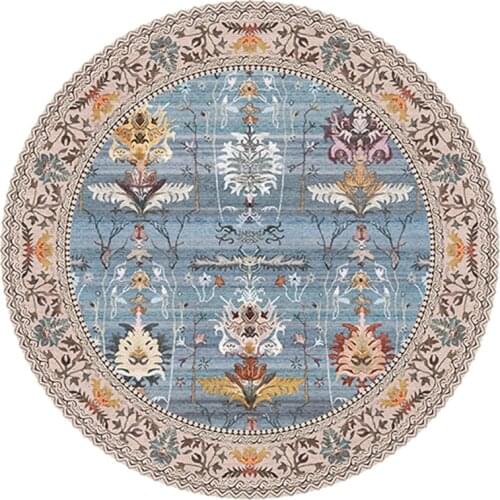 Indian Mandala Moroccan Round Rug Living Room Retro American Round Floor Mat Door Mat Flower Modern Children Persian Rug
