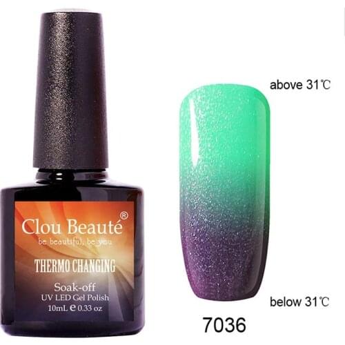 10ml Clou Beaute 7036 Temperature Change Nail Gel Polish Nail Art Printer UV Led Gel Nail Soak Off Polish Gel Lacquer