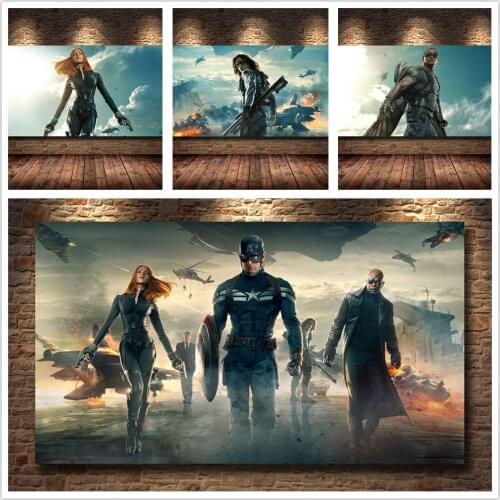 Marvel Winter Soldier Canvas Painting Classic Movie Poster Module Creative Wall Art Living Bedroom Cafe Hotel Dorm Decor