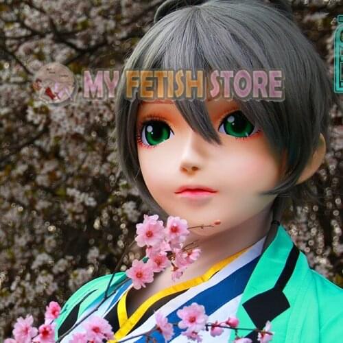 KM1731) Handmade Female/Girl Resin Half Head Crossdress Mask Cosplay Japanese Anime Role Kigurumi Mask Crossdresser Doll