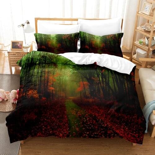 Beauty Tree Road Bedding Set Single Twin Full Queen King Size Tree Road Sky Bed Set Childrens Kid Bedroom Duvetcover Sets 035