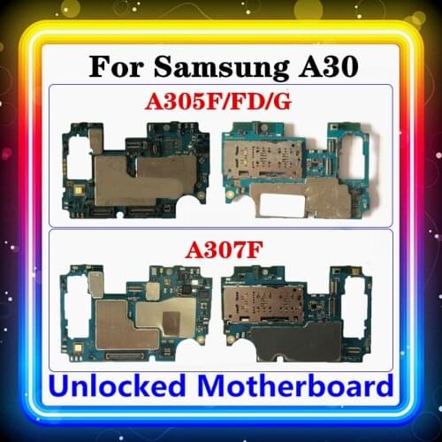 For Samsung Galaxy A30 A305F/FD/G A307F Motherboard With Full Chips Test Original Clean Mainboard Android OS Updated Logic Board