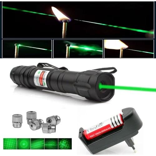 High-power green laser sight 5 milliwatts adjustable focus green point red laser super far radiation laser pointer 18650 battery