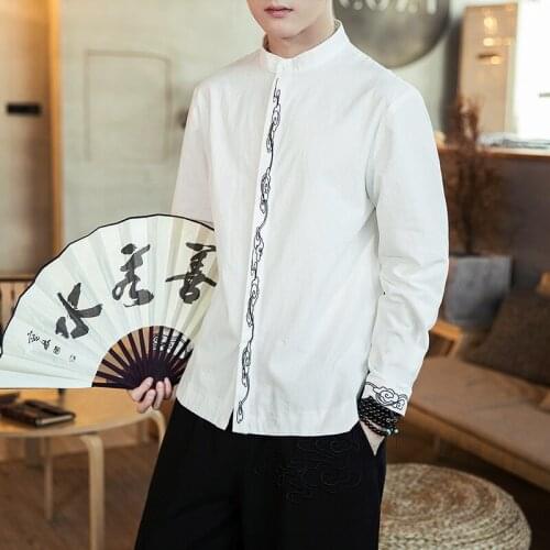 Men Chinese Traditional Tang Suit Wu Shu Jackets Tai Chi Tops Clothing Costume Kung Fu Loose Blouse Wing Chun Tee Shirts KK3146