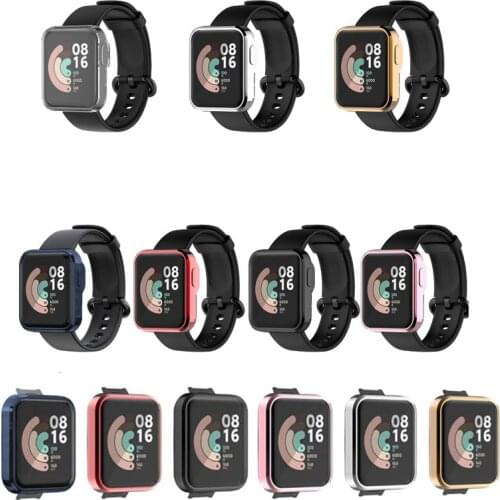 TPU Soft Full LCD Screen Glass Protector Case Shell Edge Frame For Xiaomi Mi Watch Lite Band Protective Bumper Cover Protection