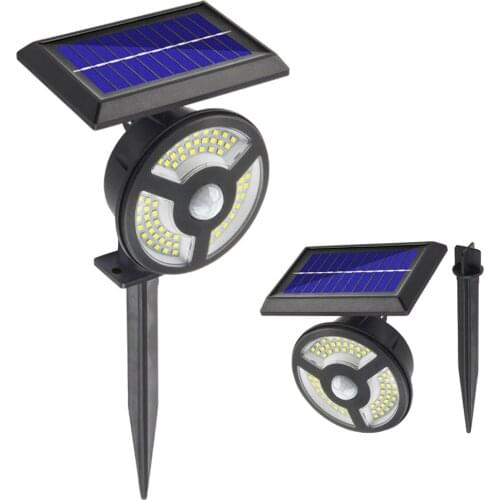 15W Solar Powered Garden Yard Wall Lamp 2PCS 18650 Stake Lawn Light IP65 Street Light 3Mode Courtyard Pathway Security Lamp