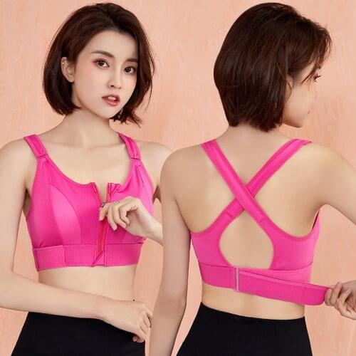 2021 new Zipper Yoga Bra Top S-XL Women Padded Yoga Sports Top Breathable Workout Running Fitness Gym Yoga Shirts Sports T-Shirt