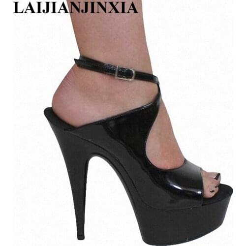 New princess dating shoes sexy patent leather shoes popular with waterproof with 15 cm high lady Dance Shoes