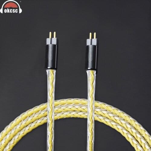 OKCSC 0.78mm 2Pin Cable Replacement Earphone Upgrade Cables Tinned Copper Wire Handmade Weave Cord Use For UE18 JH13 16 UM3X