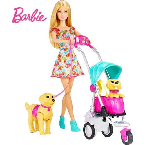 Original Brand Barbie With Pet Doll Princess Assortment Girl Fashion Fashionista Doll Toys for Girls Children Birthday Gift