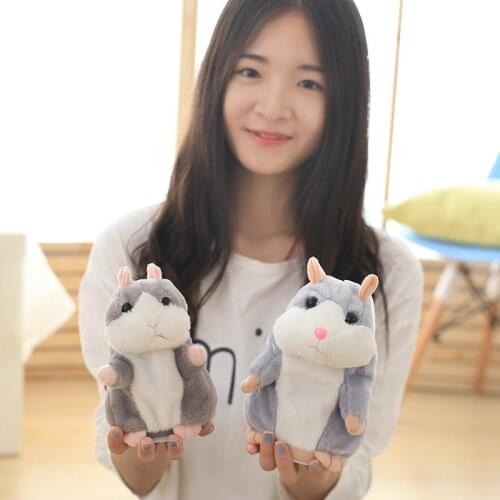 Lovely Talking Hamster Speak Talk Sound Record Repeat Stuffed Plush Animal Educational Hamster Toy Children Christmas Gift 15cm