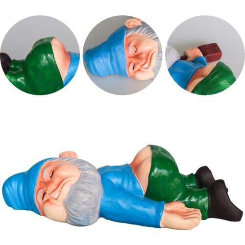 Funny Drunk Dwarf Garden Gnome Statues Decoration Drunk Gnome Resin Sculpture Gift for Outdoor Patio Yard Porch Ornament Decor