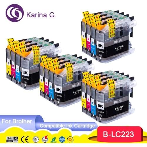 4X Compatible printer cartridges For Brother LC223 (LC221) For Brother MFC-J4420DW J4620DW J4625DW J5320DW J5620DW EU Market