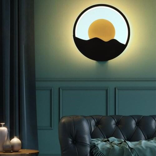 Sunrise Design Nordic Modern Bedside Night Lights Round Wall Lamp Bedroom Study Corridor Balcony Sconces LED Lighting Lights