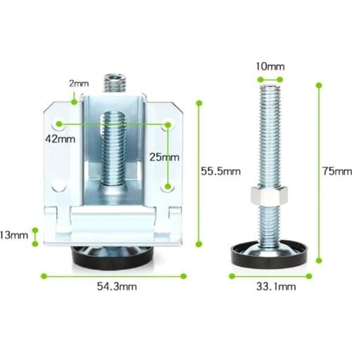Heavy Duty Adjustable Furniture Leg Levelers Small Foot Ideal for Tables Shelvin N58A
