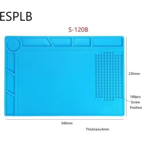 ESPLB S-120B 13.4x9.1inch Heat-resistant Heat Insulation Magnetic Desk Working Pad Mat BGA Soldering Platform Repair Station