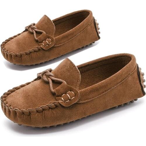Fashion Kids Shoes For Toddler Baby Boys Girls Children School Slip-On Flat Loafers Boat Casual Suede Leather Shoes New 2021