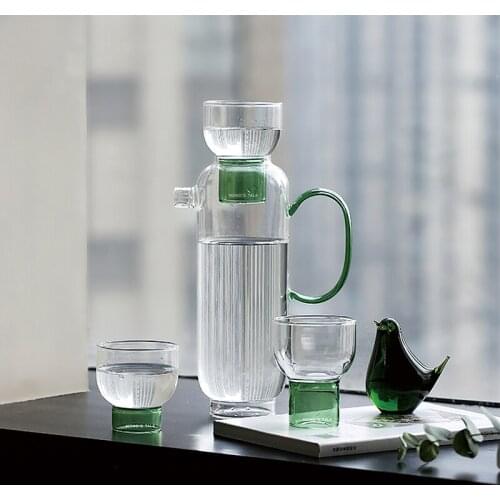 High Grade Water Jug And Glass Set Glass Water Jugs Non-toxic Lead Free Glass Juice Transparent jarra de agua 워터저그