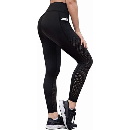 Womens Workout Running Capris Leggings Pocket Tummy Control High Waist Yoga Pants