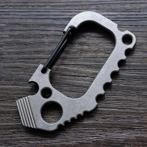 1PC Titanium Alloy Keychain Key Ring Hang Buckle Opener Crowbar EDC Survival Self-defense EDC Multifunction Combination Tool