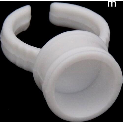 100pcs Plastic White Tattoo Ink Ring Pigment Glue Holders Cup S L M Size For Eyebrow Permanent Makeup Tattooing Supplies M Size