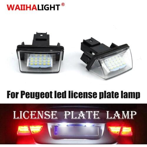 2Pcs Rear LED License Plate Light For Citroen C3 C4 Picasso C5 BERLINGO SAXO XSARA For Peugeot 206 207 306 307 308 406 407 5008