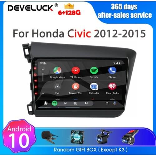 For Honda Civic 2012-2015 2Din Android Carplay Car Radio Multimedia Video Player Navigation Stereo DVD accessories speaker audio