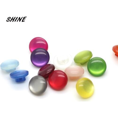 SHINE Acrylic Sewing Buttons Scrapbooking Round Candy Color Mixed Shank 11mm Dia. 24 PCs Costura Botones Decorate bottoni botoes