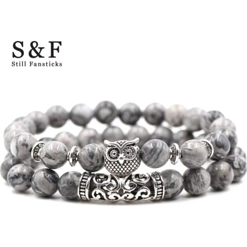 Map Stone Bracelet Sets Charm Bracelets For Women Jewelry Men Pulseras Mujer Moda Pulseira Masculina Feminina Jewellery Gifts