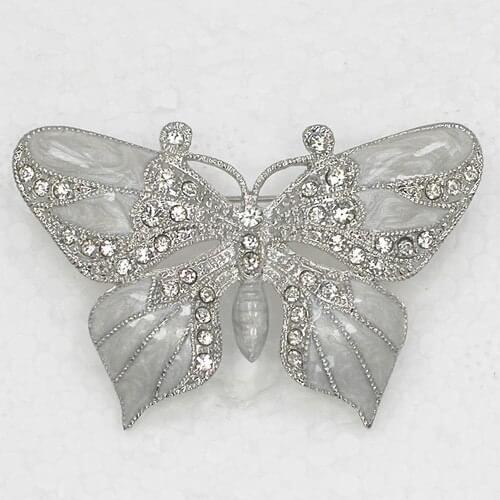 1pcs Butterfly Brooch Clear Rhinestone Enamel Pin brooches C582 A