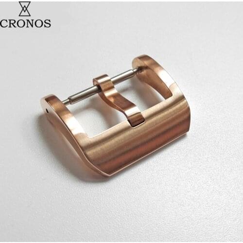 Cronos Watch Parts Bronze Buckle for Straps Tongue buckle Brushed 20 mm 3.0 with Spring Bars
