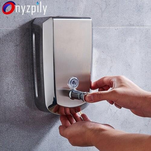 Luxry 304 Stainless Steel Liquid Soap Dispensers 500ML/1000ML Push Dish Bathroom Soap Dispenser For Kitchen Brushed & Chrome