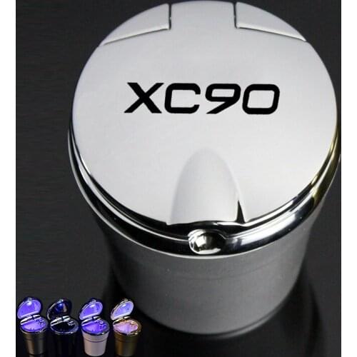 For Volvo XC90 S80 V90 XC40 car logo ashtray car with LED light car ashtray car ashtray trash box Creative Personality ashtray