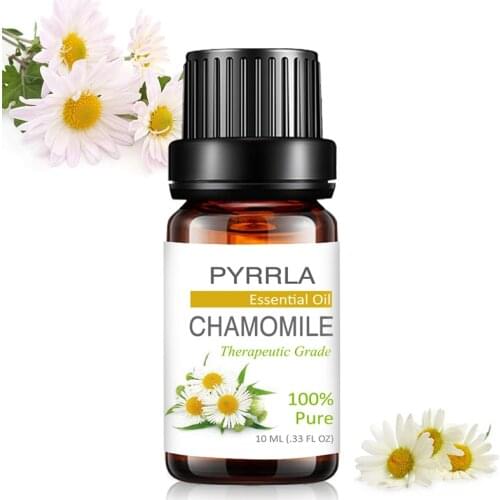 Pyrrla 10ml Chamomile Pure Essential Oils For Aromatherapy Calmness Help Sleep Humidifier Diffuser Massage Body Essential Oil