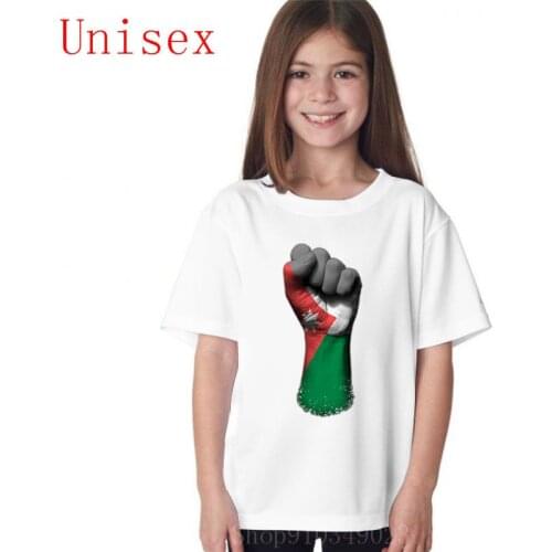 Flag of Jordan on a Raised Clenched Fist childrens clothes g kids summer clothes kids tshirts boys shorts suitable fashionable