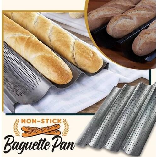 Bread Baking Mold Groove French Rectangular Non-stick Form Metal Dish Wave Tray Practical Cake Loaf Baguette Pans Baking Tools