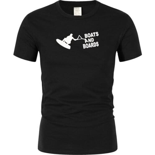 Short sleeve T-shirt humorous and funny exquisite boat and plank mens T-shirt pure cotton