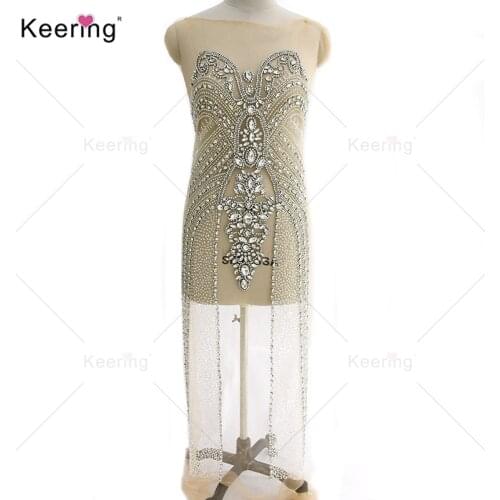 Hand-Made Popular Sexy Silver Big Crystal Applique Rhinestone For Party Panel WDP-030