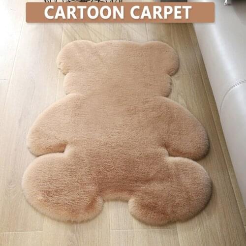 Hot Sale Soft Area Rug Fluffy Cute Rug Special Bear Shape Shaggy Rug For Bedroom Living Room Home Decor Home Textile Home Garden