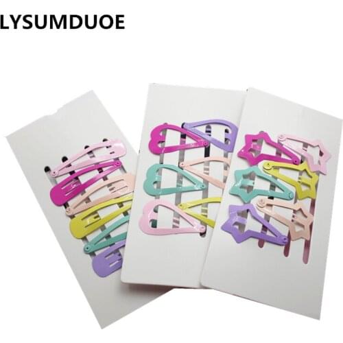 Girls Candy Solid Hairpin BB Clip Star Drop Heart Barrette Kawaii Children Hairgrip Kids Hairpins Gift Jewelry Hair Accessories