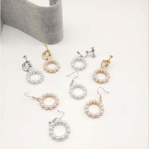 Korean Style Vintage Simple Personality Geometric Triangle Square Temperament Faux Pearl Earrings Female Earrings High Quality