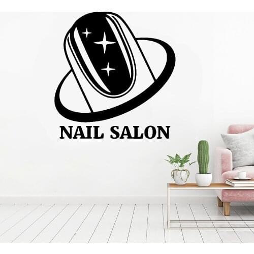 Manicure Wall Decals Nail Salon Wall Sticker Self Adhesive Vinyl Wall Decor For Beauty Salon Nail Salon Decoration Design C591