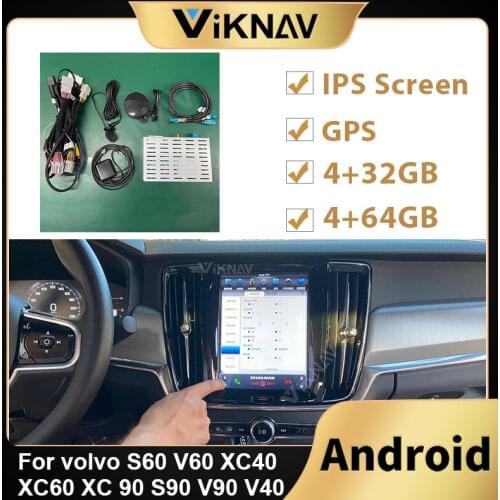 Android Car Tesla Style PX6 Video Interface Multimedia player For volvo S60 V60 XC40 XC60 XC90 S90 V90 V40 Car Radio decoding