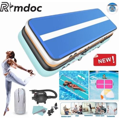 Airtrack Inflatable Floating Yoga Mat Air Track Gymnastics Trampoline Mat for Home Outdoor Pool Mat Beach Water Sport Kid Gift