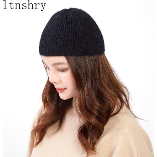New Skullies Beanies Winter women Winter Hat Women Knitted Hats For women Cap Hat Gorro Thick Warm Brimless Fur Bonnet Cap