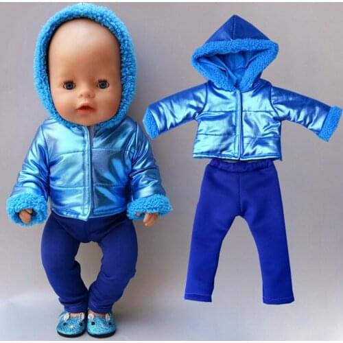 Baby Doll Clothes hooded jacket trousers 18" Doll winter Clothes coat doll toys wearing