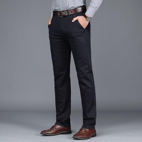 Autumn and winter casual pants,business casual pants,mens trousers,straight loose elastic thickened middle-aged trousers men