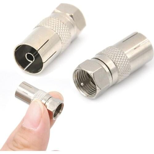 1pc / 5pcs Durable Zinc Alloy F Adapter Converter Male To Female Coax Socket For Satellite TV DVR Coaxial Connectors
